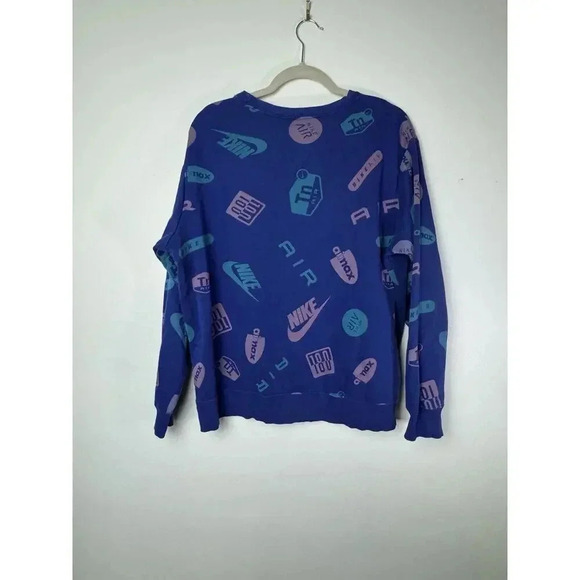 Nike air max printed crewneck sweatshirt size XSmall Blue Purple STREETWEAR - Picture 4 of 6